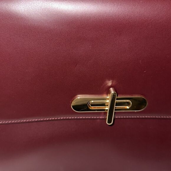 Roberta Prani Genuine Leather Burgundy “Chianti” Fur Handle Crossbody Bag - Picture 5 of 13